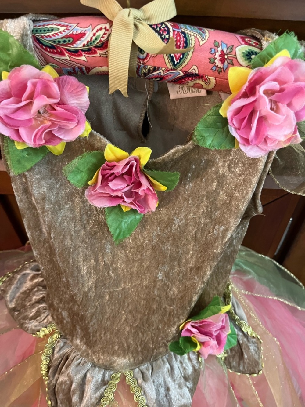 Fairy Dust Little Girls Birthday Pink Flowers Costume Dress & Headband Size 4 - Picture 2 of 10